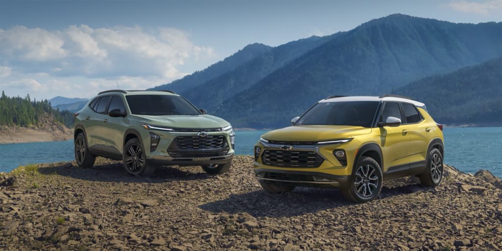 Two used Chevrolet vehicles parked outside.