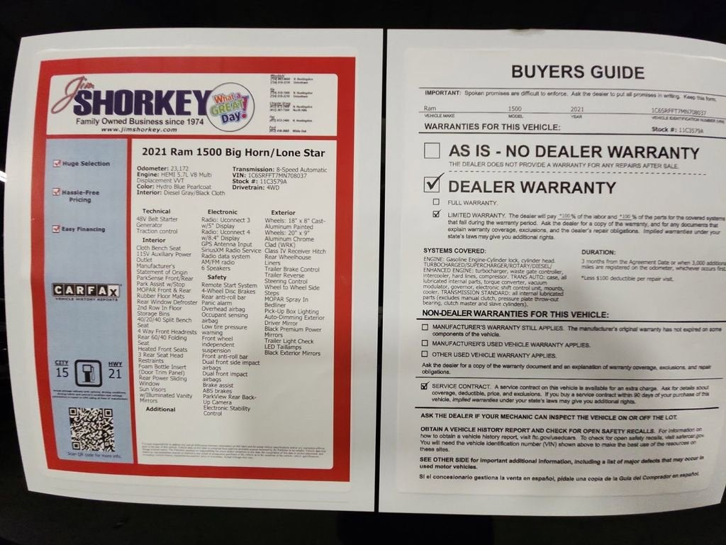 2021 RAM 1500 Big Horn