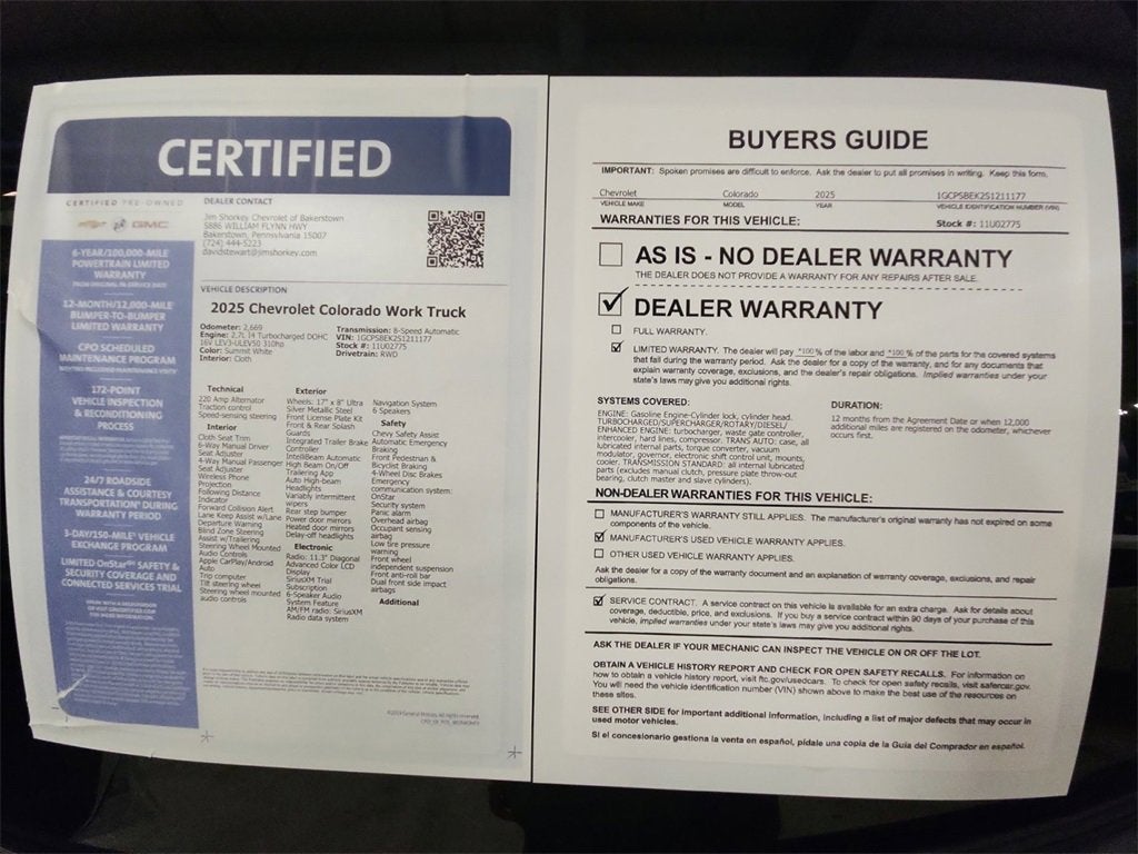 2025 Chevrolet Colorado WT/LT