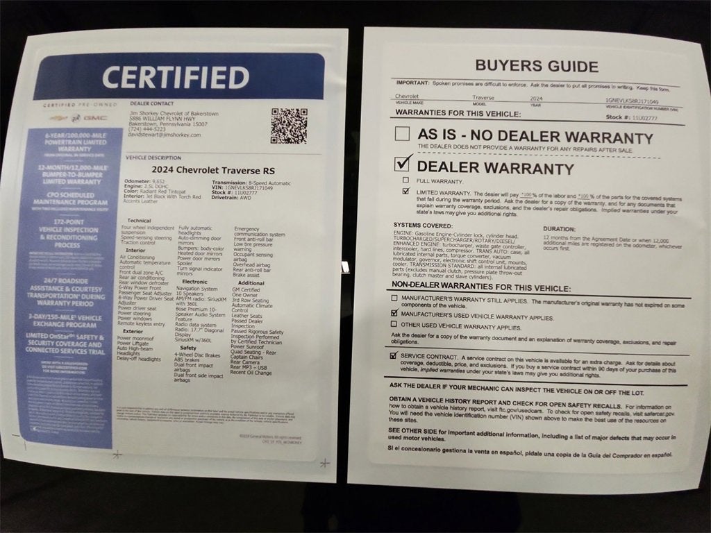 2024 Chevrolet Traverse RS