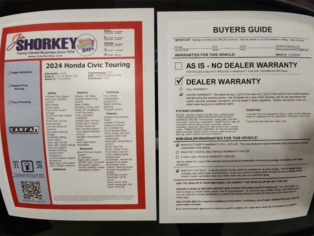 2024 Honda Civic Sedan Touring