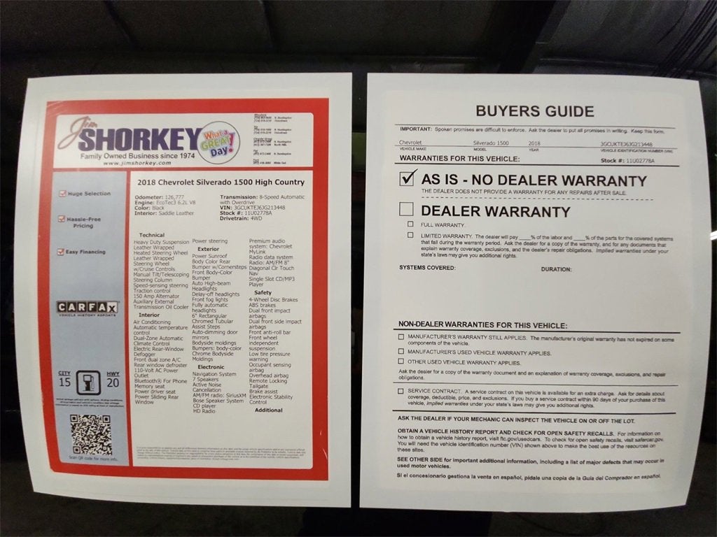 2018 Chevrolet Silverado 1500 High Country