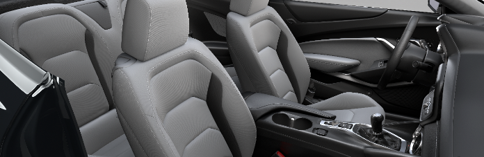 The grey and black interior of the 2023 Chevrolet Camaro
